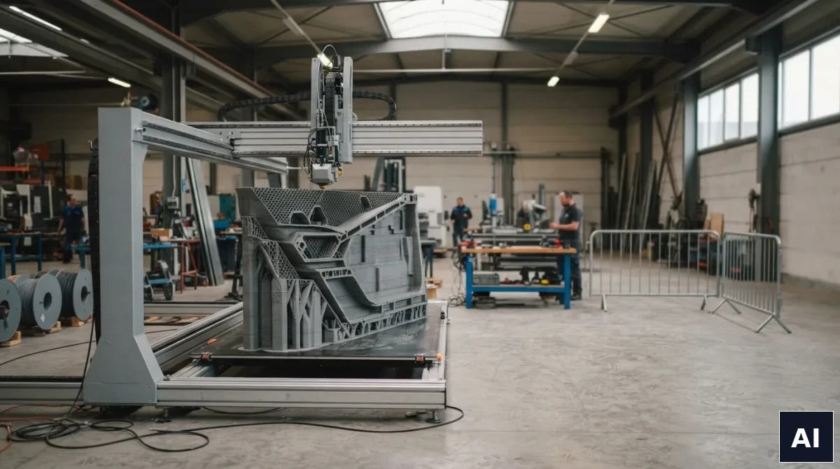 Wielkoformatowa drukarka 3D drukująca dużą część konstrukcyjną